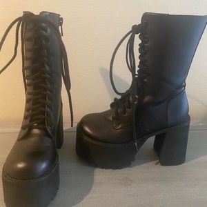 Current mood step it up platform boots from dolls kill :)